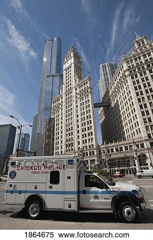 Stock Photography - Police Truck, Chicago, Illinois, Usa. Fotosearch