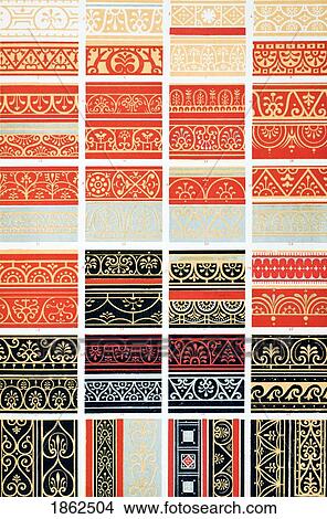 Picture - Pompeian No 1 Plate Xxiii From The Grammar Of Ornament By Owen Jones Published By Day & Son London 1865. Fotosearch