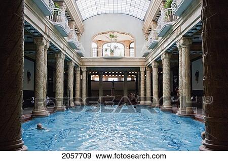 Pool At The Gellert Baths, Budapest, Hungary View Large Photo Image Stock Photo - Pool At The Gellert Baths, Budapest, Hungary. Fotosearch
