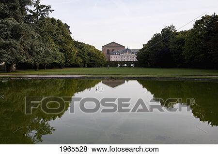 Stock Photo - Pool In The Palace Garden, Trier, Rhineland-Palatinate, Germany. Fotosearch