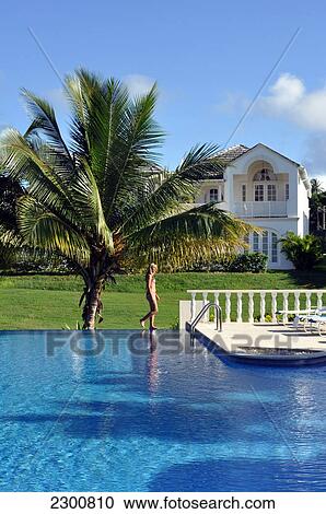 Stock Image - Pool, Royal Villas, Royal Westmoreland, Barbados.. Fotosearch