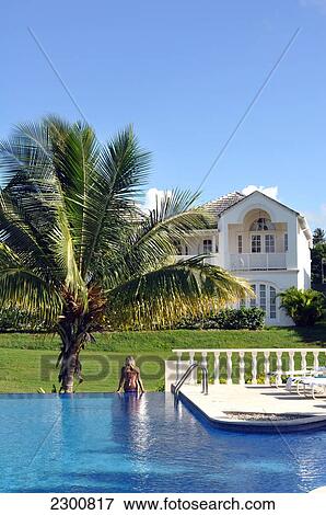 Stock Photo - Pool, Royal Villas, Royal Westmoreland, Barbados.. Fotosearch