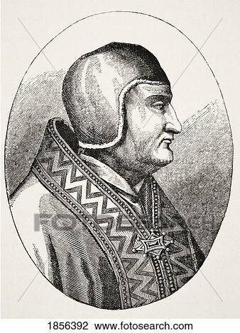 Stock Image - Pope Clement Iv 1195 To 1268 Born Gui Faucoi Le Gros From Science And Literature In The Middle Ages By Paul Lacroix Published London 1878. Fotosearch