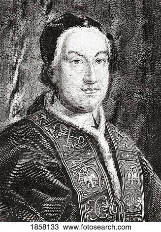 Stock Image - Pope Pius Vi, 1717-1799. (Giovanni Angelico Braschi). From Histoire De La Revolution Francaise By Louis Blanc.. Fotosearch