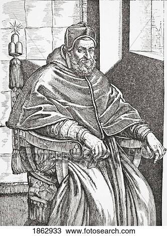 Stock Image - Pope Sixtus V 1521 ÃƒÆ’Ã‚Â» 1590, Born Felice Peretti Di Montalto. From Science And Literature In The Middle Ages By Paul Lacroix Published London 1878. Fotosearch