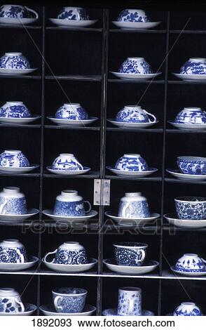 Porcelain Tea Sets In Display Cabinet View Large Photo Image Stock Image - Porcelain Tea Sets In Display Cabinet. Fotosearch