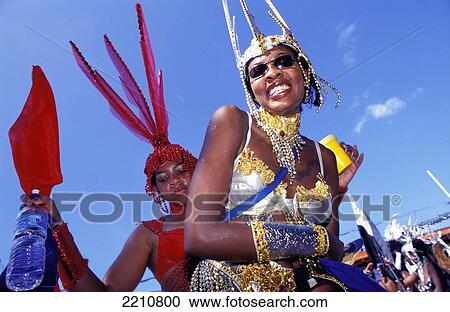 Stock Image - Port 'o Spain; Trinidad, Carnival Scene. Fotosearch