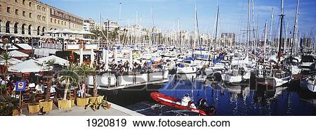 Port Olimpic Marina; Barcelona, Catalonia, Spain View Large Photo Image Stock Photo - Port Olimpic Marina; Barcelona, Catalonia, Spain. Fotosearch