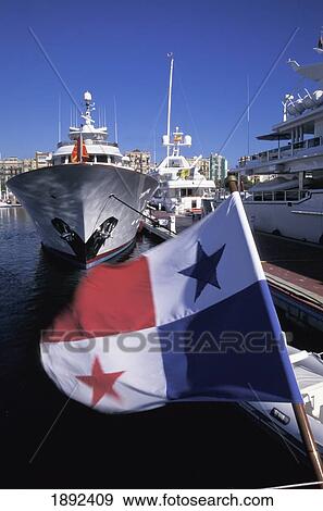 Port Veil Marina With Flag In Foreground View Large Photo Image Stock Photo - Port Veil Marina With Flag In Foreground. Fotosearch