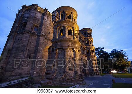 Stock Photo - Porta Nigra Roman Gateway, Trier, Rhineland-Palatinate, Germany. Fotosearch