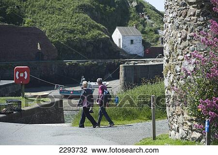 Stock Image - Portgain Harbour. Pembrokeshire. Wales. Cymru. UK. United Kingdom.. Fotosearch