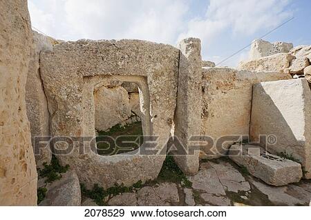 Porthole Doorway, Hagar Qim Megalithic Temple Complex, Malta View Large Photo Image Stock Photo - Porthole Doorway, Hagar Qim Megalithic Temple Complex, Malta. Fotosearch