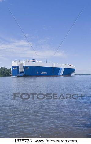 Stock Image - Portland, Oregon, United States Of America; Ship At Kelley Point Park. Fotosearch