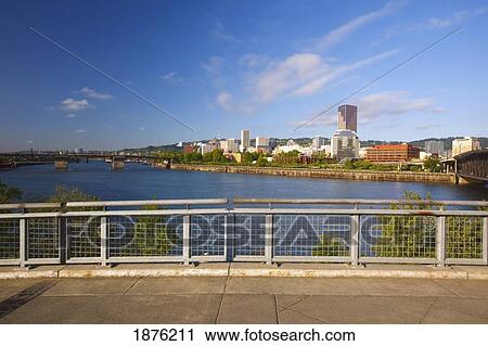 Portland, Oregon, United States Of America; View Of The City Along The Willamette River View Large Photo Image Stock Image - Portland, Oregon, United States Of America; View Of The City Along The Willamette River. Fotosearch