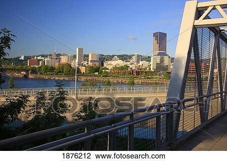 Portland, Oregon, United States Of America; View Of The City Along The Willamette River View Large Photo Image Stock Image - Portland, Oregon, United States Of America; View Of The City Along The Willamette River. Fotosearch