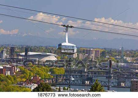 Portland, Oregon, United States Of America; Portland Aerial (Ohsu) Tram View Large Photo Image Stock Image - Portland, Oregon, United States Of America; Portland Aerial (Ohsu) Tram. Fotosearch