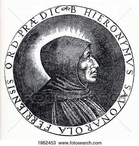 Stock Image - Portrait From A Medal Of Girolamo Savonarola Aka Jerome Savonarola Or Hieronymus Savonarola 1452 ÃƒÆ’Ã‚Â» 1498. Italian Dominican Priest Illustration From The Book Life And Times Of Girolamo Savonarola Published 1909. Fotosearch