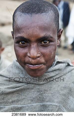 Stock Photo - Portrait of a boy; Ethiopia. Fotosearch