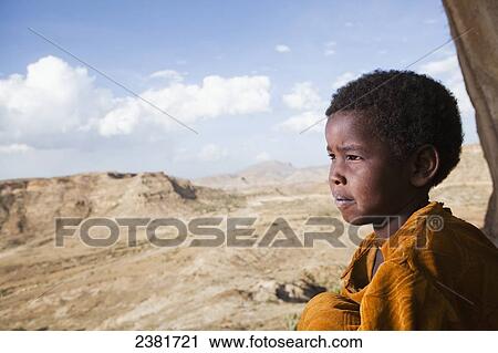 Stock Image - Portrait of a young girl; Gheralta plateau, Tigray region, Ethiopia. Fotosearch