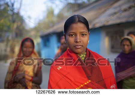 Stock Photograph - Portrait of a young woman; Habiganj, Bangladesh. Fotosearch