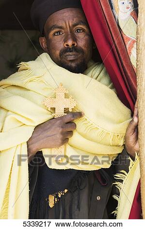 Portrait of an Ethiopian Orthodox Christian man; Lalibela, Ethiopia View Large Photo Image Stock Photo - Portrait of an Ethiopian Orthodox Christian man; Lalibela, Ethiopia. Fotosearch