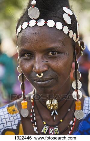 Stock Photograph - Portrait Of Furlani Tribeswoman. Fotosearch