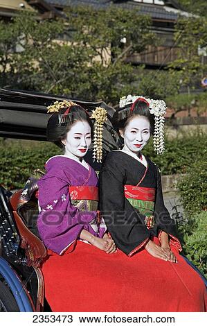 Portrait Of Geishas In A Rickshaw; Kyoto, Japan View Large Photo Image Stock Image - Portrait Of Geishas In A Rickshaw; Kyoto, Japan. Fotosearch