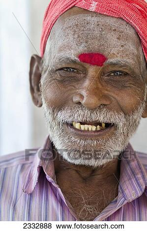 Stock Photo - Portrait Of Hindu Man; Port Blair, Andaman Islands, India. Fotosearch