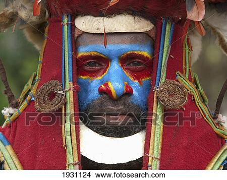Portrait of Kunkui tribesman, Waghi Valley, Papua New Guinea., Waghi Valley, Papua New Guinea. View Large Photo Image Picture - Portrait of Kunkui tribesman, Waghi Valley, Papua New Guinea., Waghi Valley, Papua New Guinea.. Fotosearch