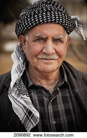 Stock Image - Portrait Of Kurdish Man, Sulaymaniyah, Iraqi Kurdistan, Iraq. Fotosearch