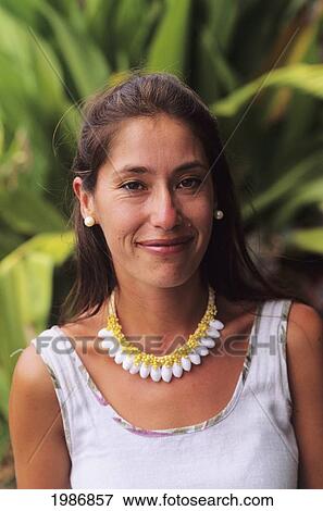 Portrait of local woman outdoors; Easter Island View Large Photo Image Stock Photo - Portrait of local woman outdoors; Easter Island. Fotosearch