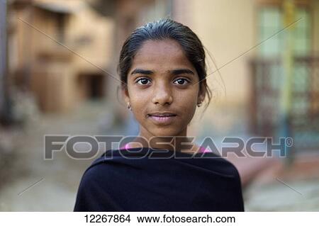 Portrait of Rajasthani girl; Jodhpur, Rajasthan, India View Large Photo Image Picture - Portrait of Rajasthani girl; Jodhpur, Rajasthan, India. Fotosearch