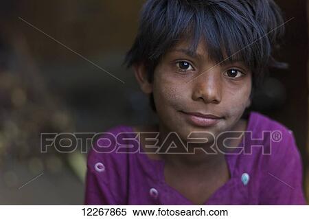 Stock Photography - Portrait of Rajasthani girl; Jodhpur, Rajasthan, India. Fotosearch