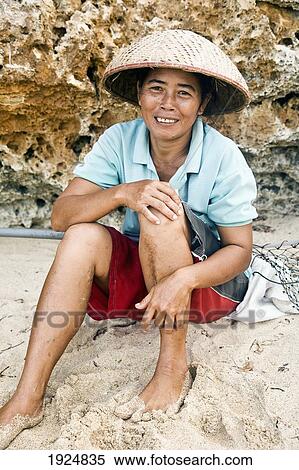 Portrait Of Woman Sitting On Beach View Large Photo Image Stock Photography - Portrait Of Woman Sitting On Beach. Fotosearch
