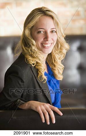 Stock Image - Portrait Of Young Businesswoman; Bradford Ontario Canada. Fotosearch