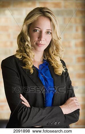 Stock Photo - Portrait Of Young Businesswoman; Bradford Ontario Canada. Fotosearch