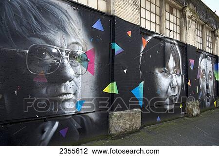 Portraits Of People In Black And White Along The Wall Of A Building; Seattle, Washington, United States Of America View Large Photo Image Stock Image - Portraits Of People In Black And White Along The Wall Of A Building; Seattle, Washington, United States Of America. Fotosearch