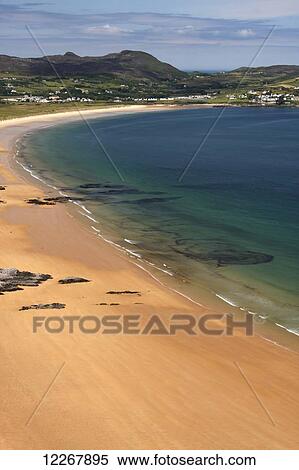 Stock Photography - Portsalon beach or Knockalla strand and Ballymastocker bay on the Wild Atlantic Way; County Donegal, Ireland. Fotosearch
