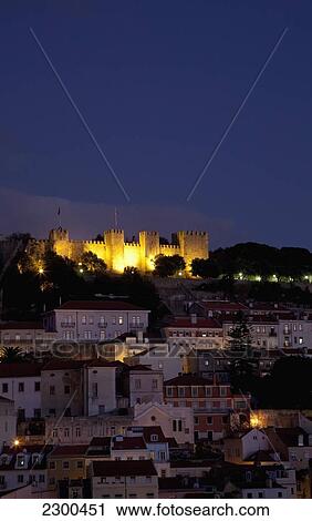 Portugal, Alfama; Lisbon, View of Castelo de Sao Jorge View Large Photo Image Stock Image - Portugal, Alfama; Lisbon, View of Castelo de Sao Jorge. Fotosearch