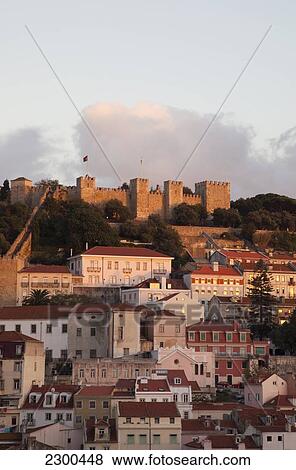 Stock Photo - Portugal, Alfama; Lisbon, View of Castelo de Sao Jorge. Fotosearch