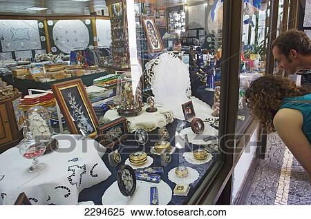 Portugal, Azores, Sao Miguel Island, Shopping for local handicraft; Ponta Delgada View Large Photo Image Stock Photography - Portugal, Azores, Sao Miguel Island, Shopping for local handicraft; Ponta Delgada. Fotosearch