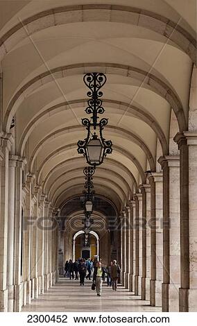 Stock Image - Portugal, Baxia; Lisbon, Praco Commercio. Fotosearch