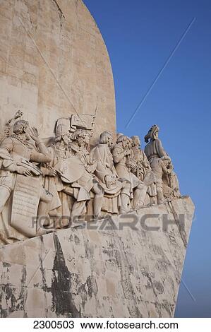 Stock Image - Portugal, Belem; Lisbon, Monument to the Discoveries (Padrao dos Descobrimentos). Fotosearch