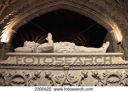 Stock Image - Portugal, Belem; Lisbon, Mosteiro dos Jeronimos, Tomb of Vasco de Gama. Fotosearch