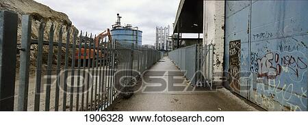 Stock Photo - Post Industrial Wasteland On Banks Of Thames, Greenwich, South London, England, Uk. Fotosearch