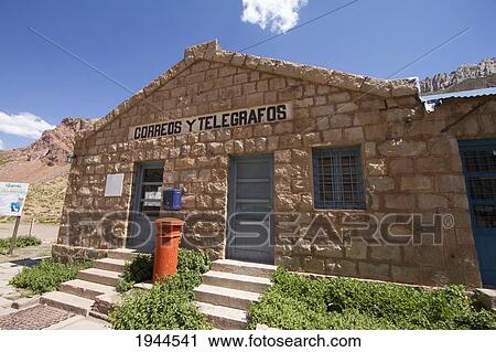 Stock Image - Post office, Puente del Inca, Mendoza, Argentina. Fotosearch