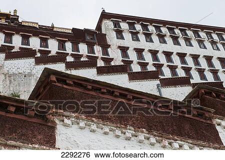 Stock Photograph - Potala Palace, Detail; Lhasa, Xizang, China. Fotosearch