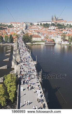 Prague, Czech Republic; Charles Bridge And The Vltava River View Large Photo Image Stock Image - Prague, Czech Republic; Charles Bridge And The Vltava River. Fotosearch