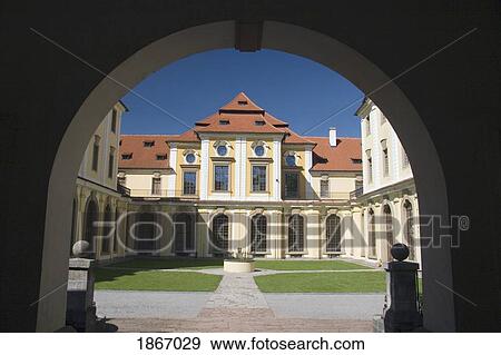 Stock Photo - Prague, Czech Republic; Palace Through An Archway. Fotosearch