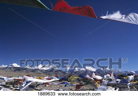 Prayer Flags And Himalayas From The Tong La Pass View Large Photo Image Stock Image - Prayer Flags And Himalayas From The Tong La Pass. Fotosearch